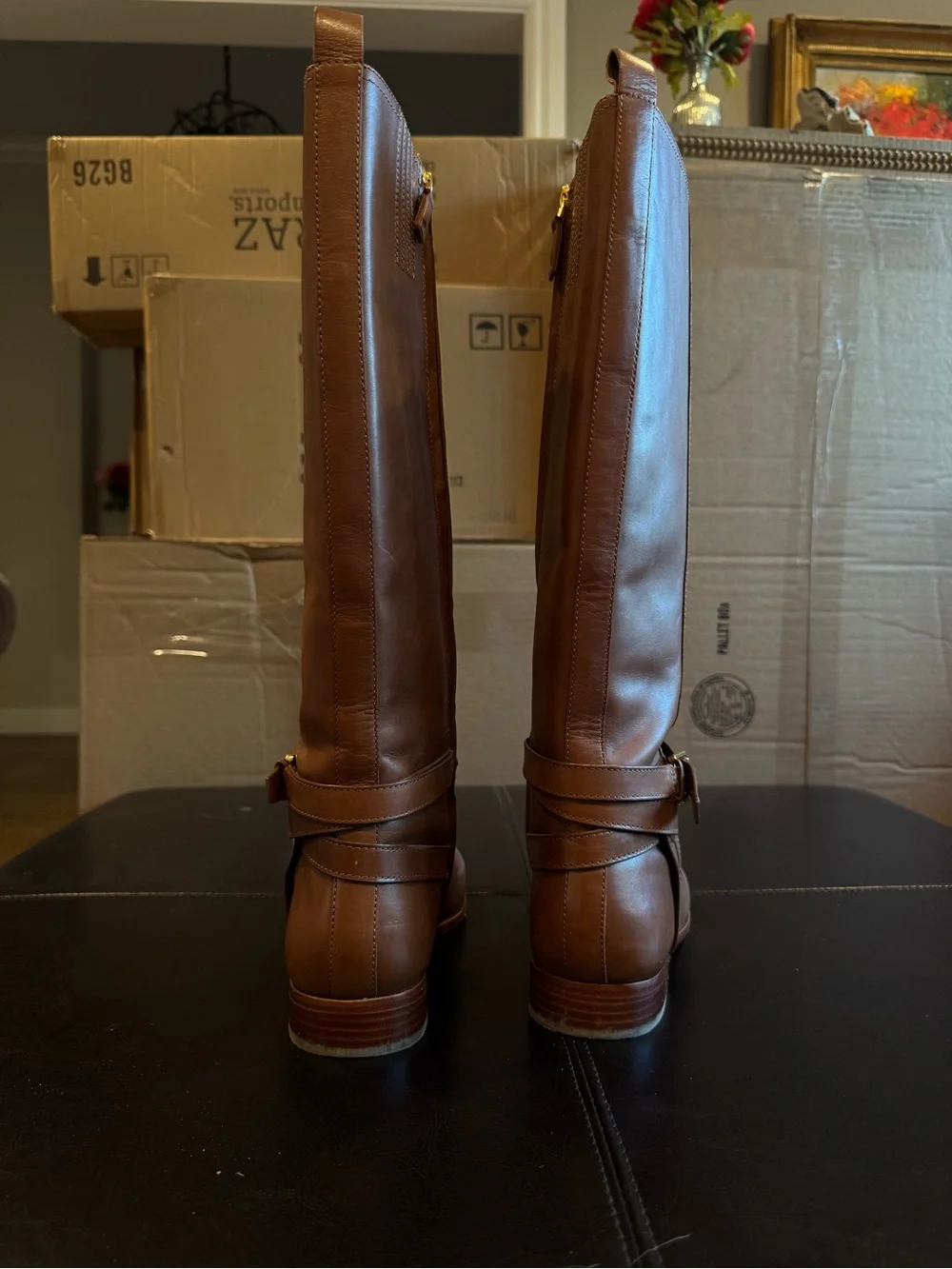 Ralph Lauren Chestnut Brown Riding Leather Boots